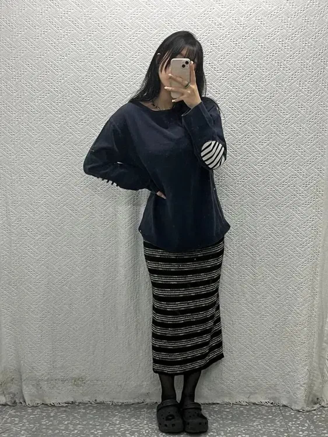 세인트제임스 네이비 엘보 패치 긴팔 티 롱슬리브 L C06417 상품이미지2