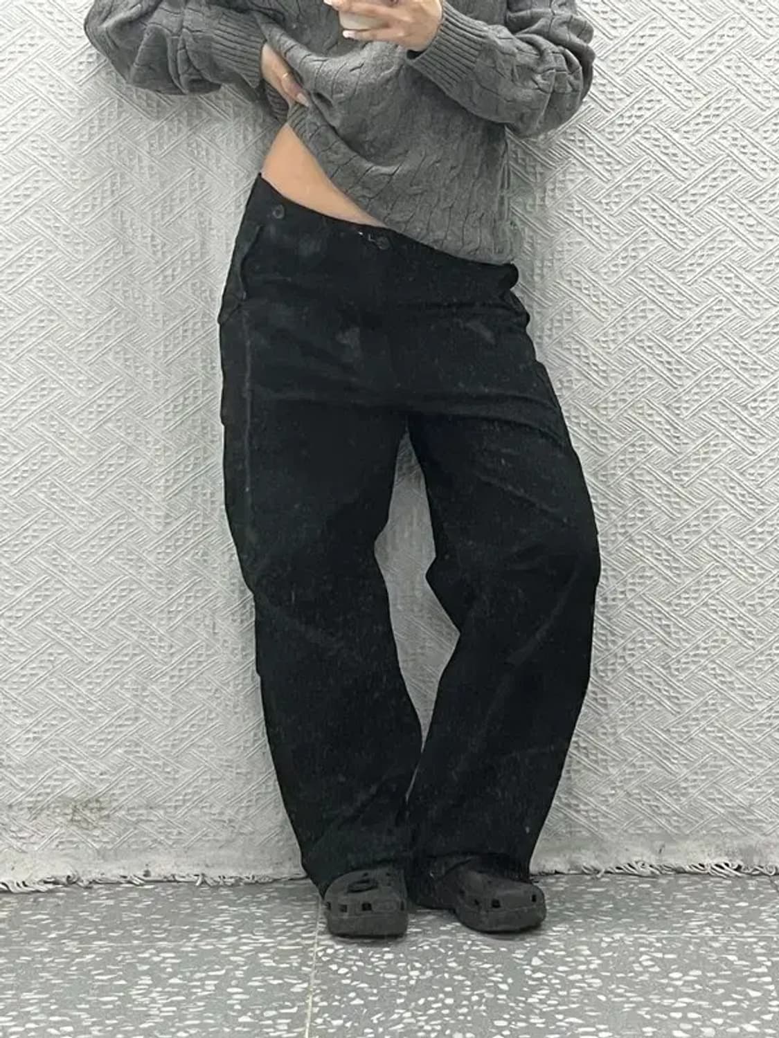 빈티지 올드스쿨 와이드 블랙 카고 팬츠 L C06424 상품이미지2