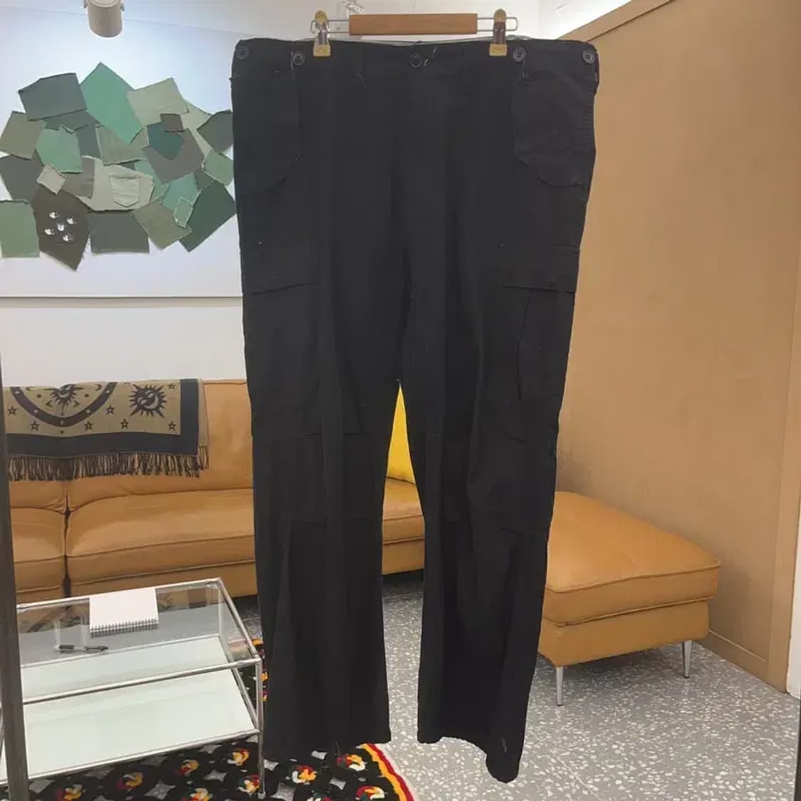 빈티지 올드스쿨 와이드 블랙 카고 팬츠 L C06424 상품이미지3