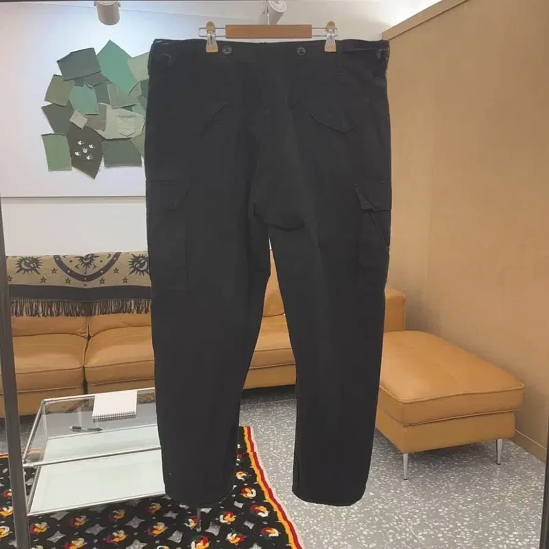 빈티지 올드스쿨 와이드 블랙 카고 팬츠 L C06424 상품이미지4