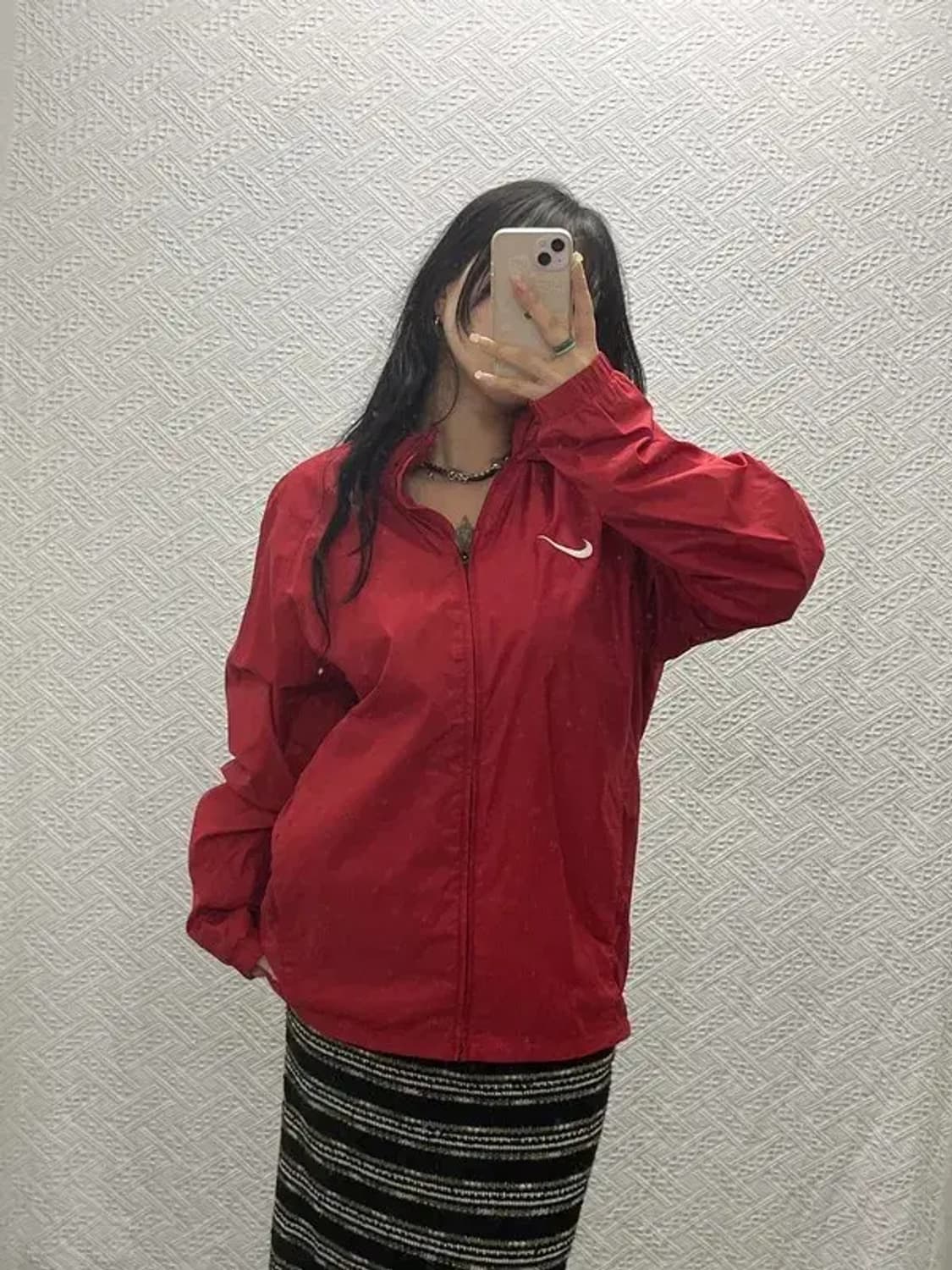 나이키 레드 올드스쿨 오버핏 러닝 후드집업 바람막이 XL C06410 상품이미지2