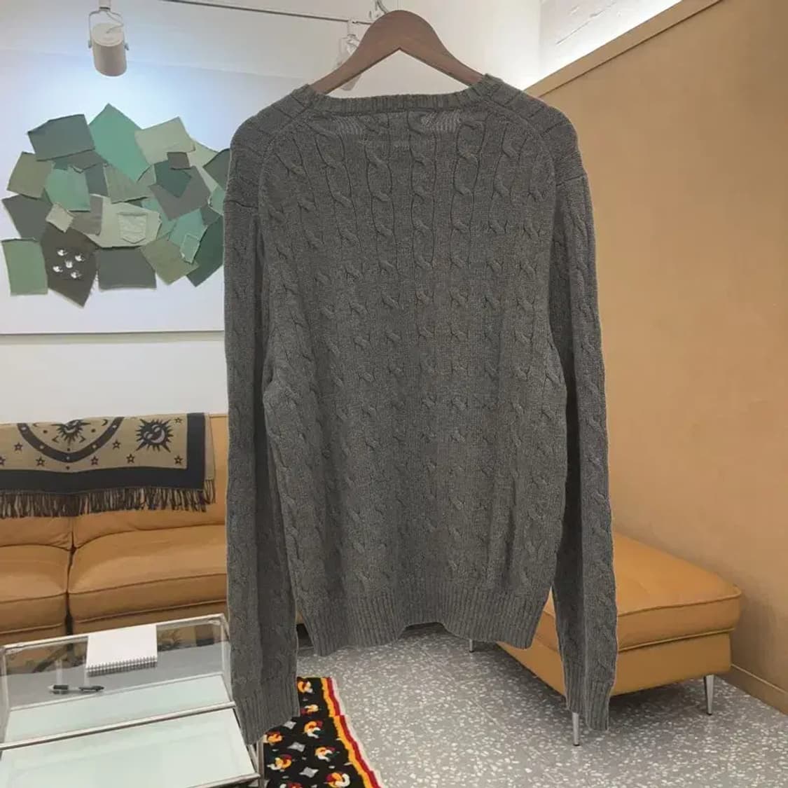 폴로 랄프로렌 그레이 꽈배기 케이블 니트 L C06423 상품이미지4