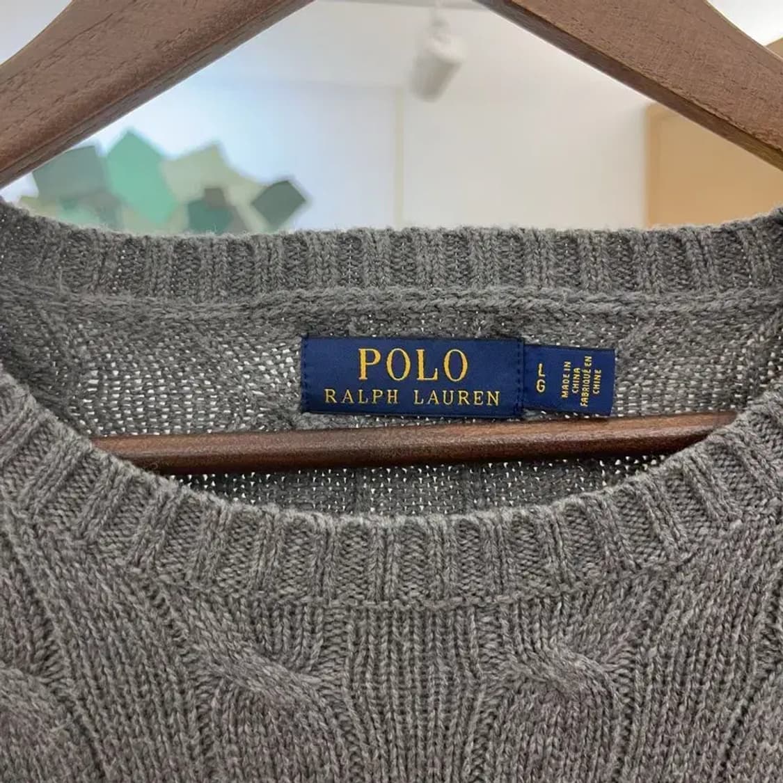 폴로 랄프로렌 그레이 꽈배기 케이블 니트 L C06423 상품이미지5