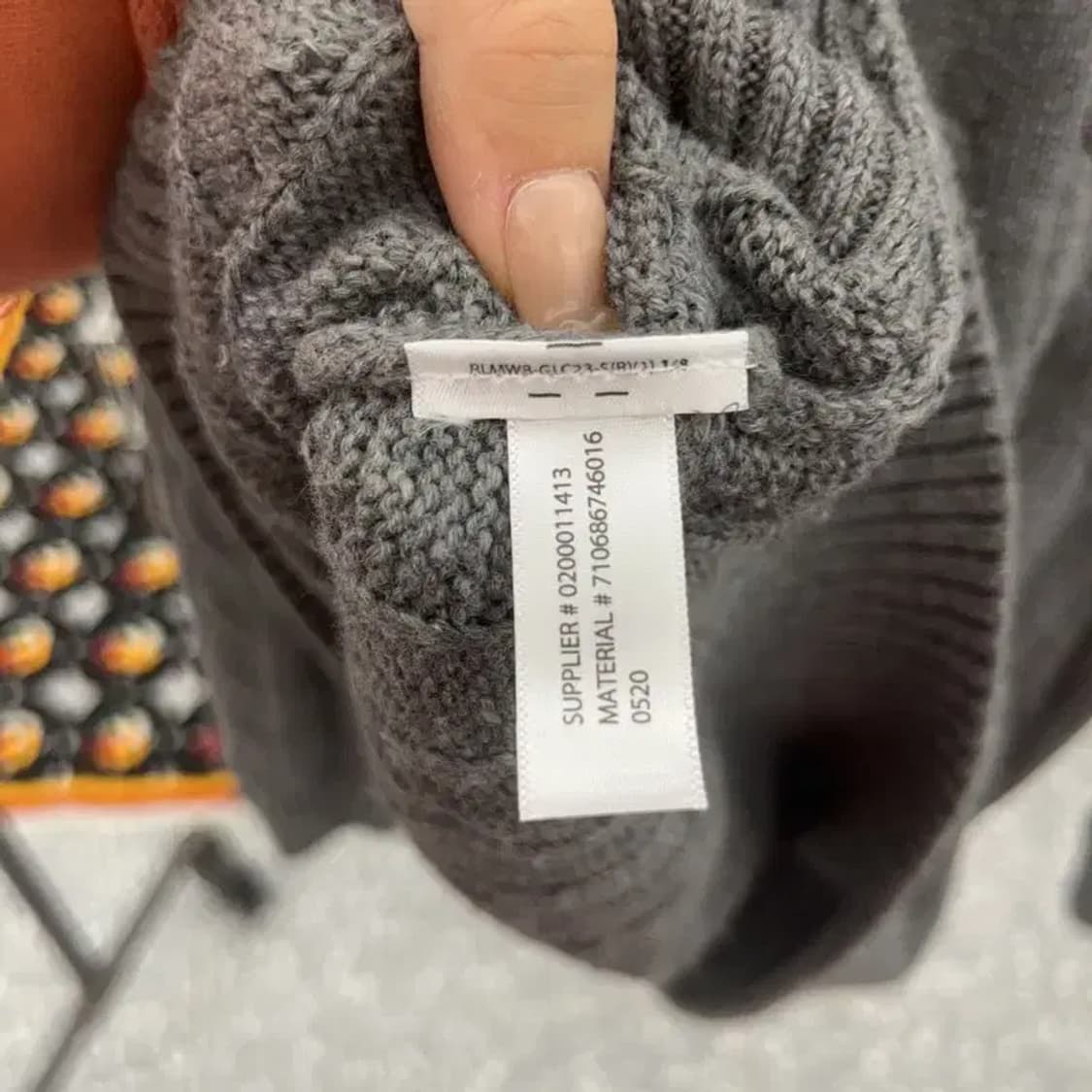 폴로 랄프로렌 그레이 꽈배기 케이블 니트 L C06423 상품이미지6