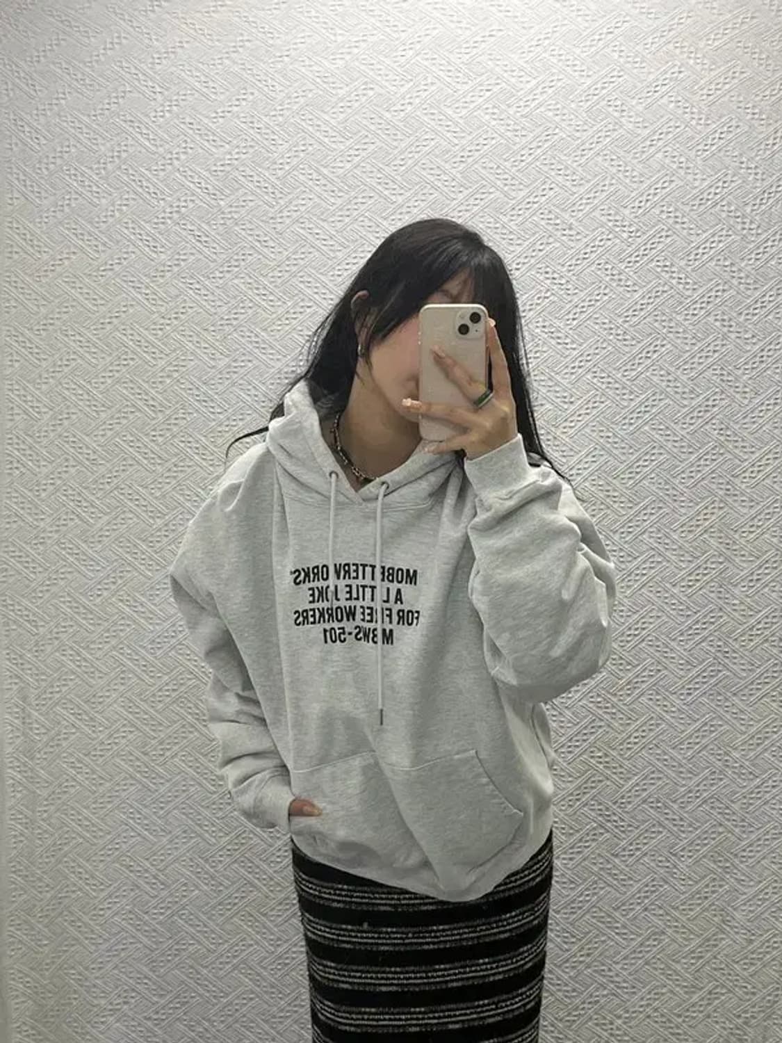 모베러웍스 빈티지 멜란지그레이 손목패치 후드티 XXL C06418 상품이미지1