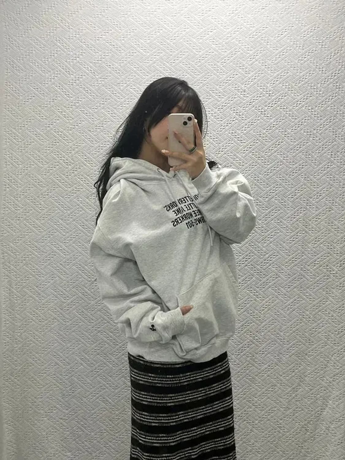 모베러웍스 빈티지 멜란지그레이 손목패치 후드티 XXL C06418 상품이미지2