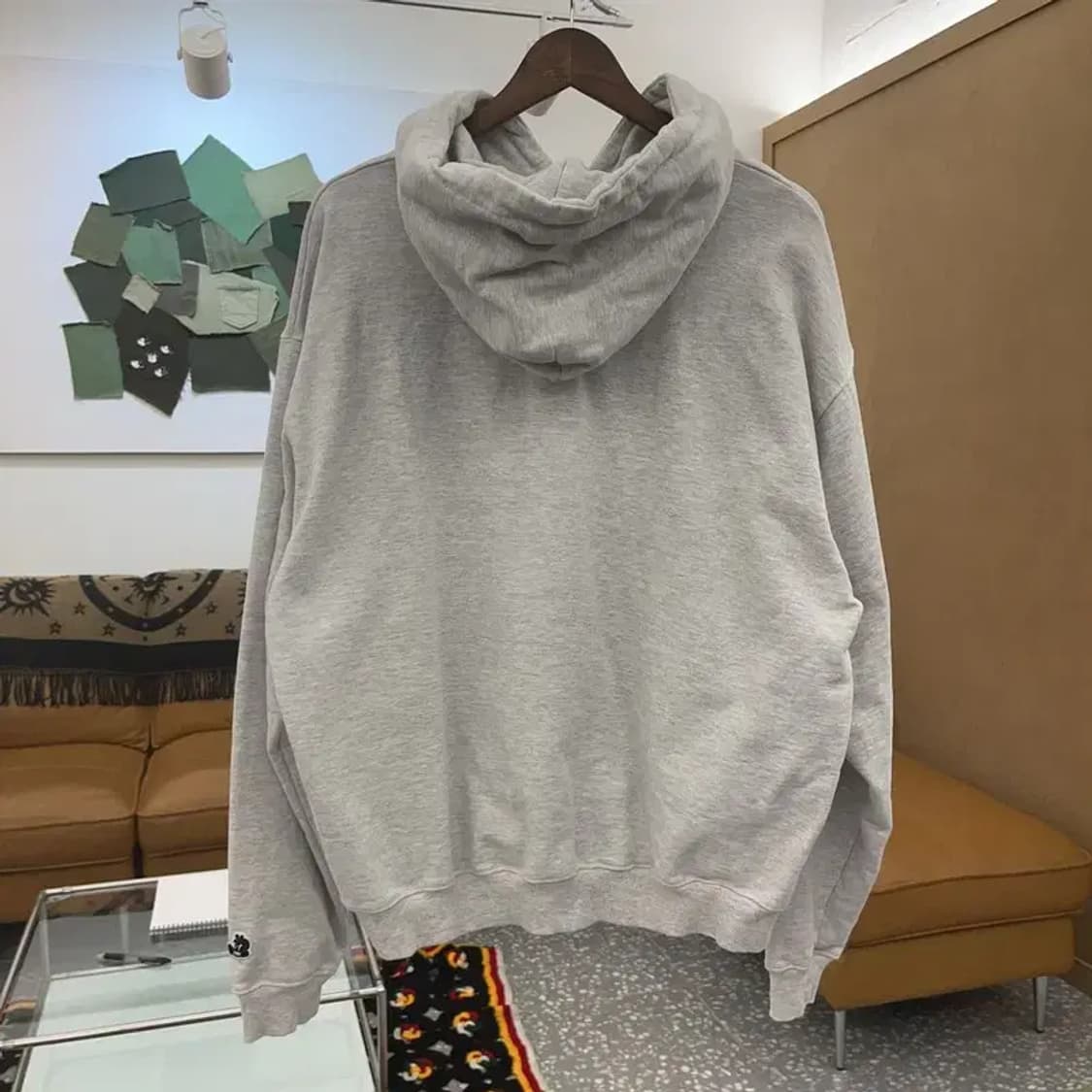 모베러웍스 빈티지 멜란지그레이 손목패치 후드티 XXL C06418 상품이미지4