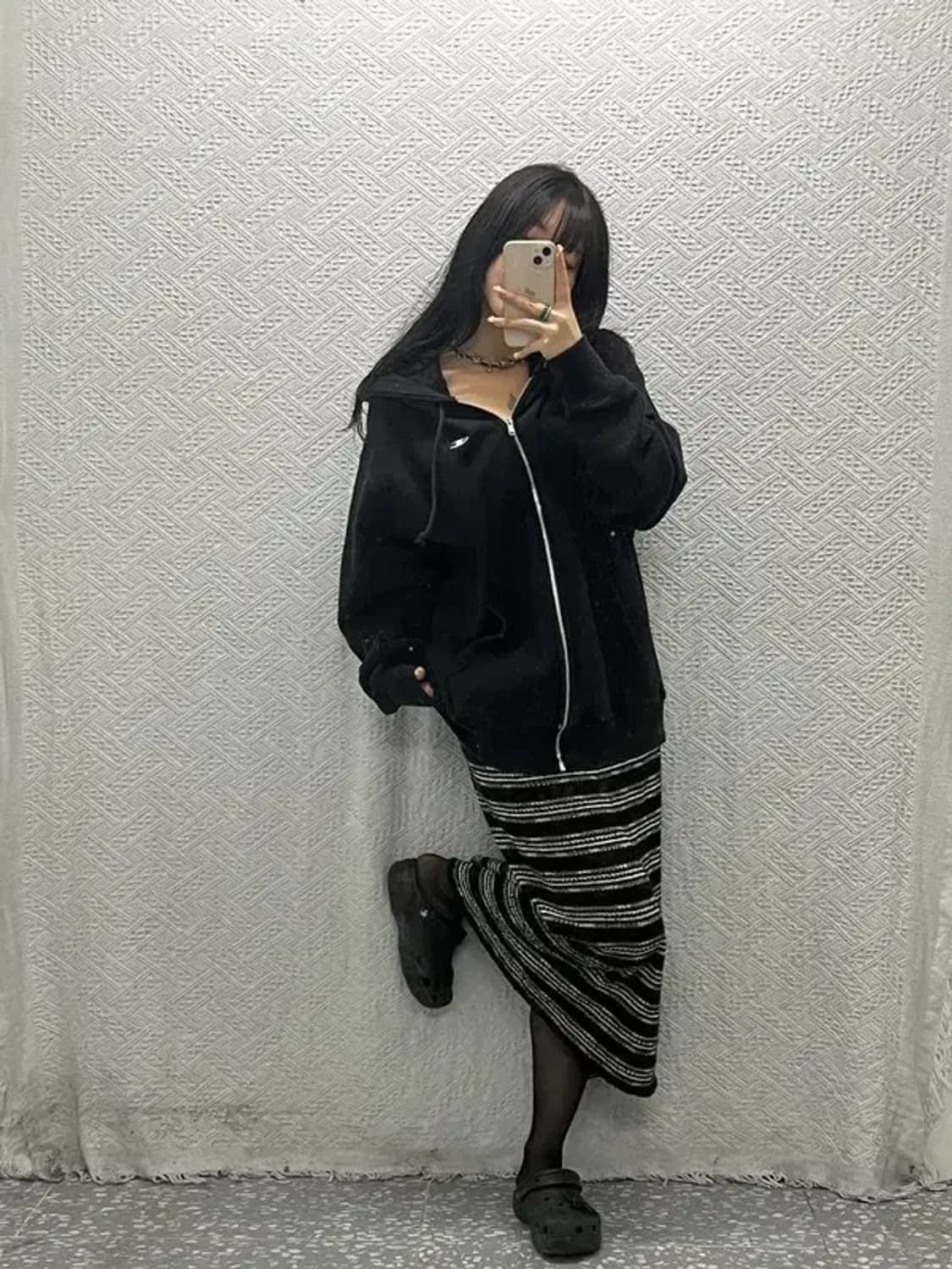 챔피온 리버스위브 빈티지 오버핏 블랙 후드집업 XL C06422 상품이미지1