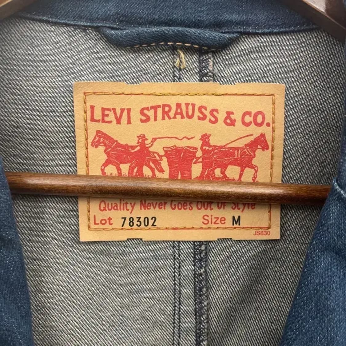 리바이스 컷팅 디테일 원버튼 데님 자켓 M C06447 상품이미지5