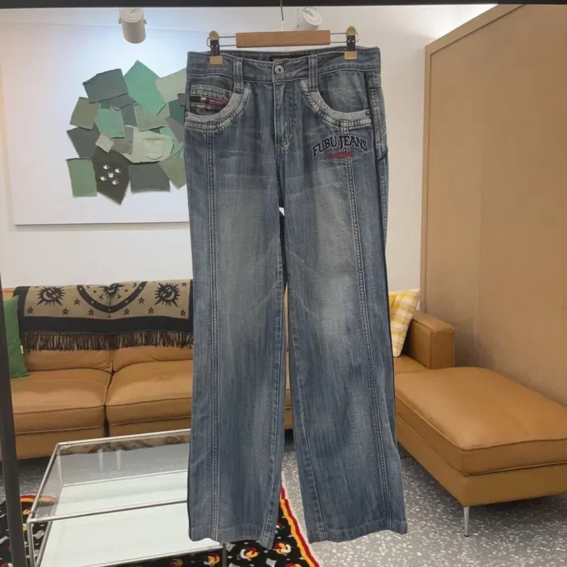 푸부 올드스쿨 Y2K 데님 팬츠 27인치 C06464 상품이미지3