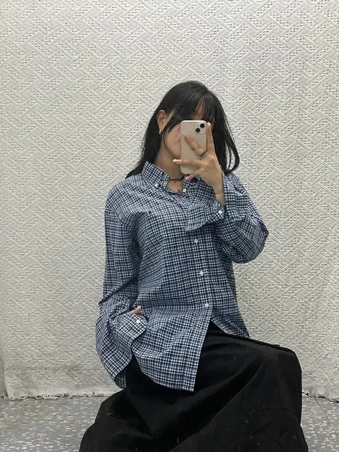 폴로 랄프로렌 자수로고 오버핏 체크 셔츠 L C06453 상품이미지2