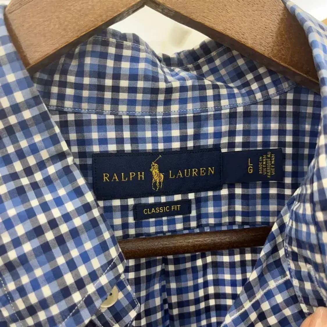 폴로 랄프로렌 자수로고 오버핏 체크 셔츠 L C06453 상품이미지5