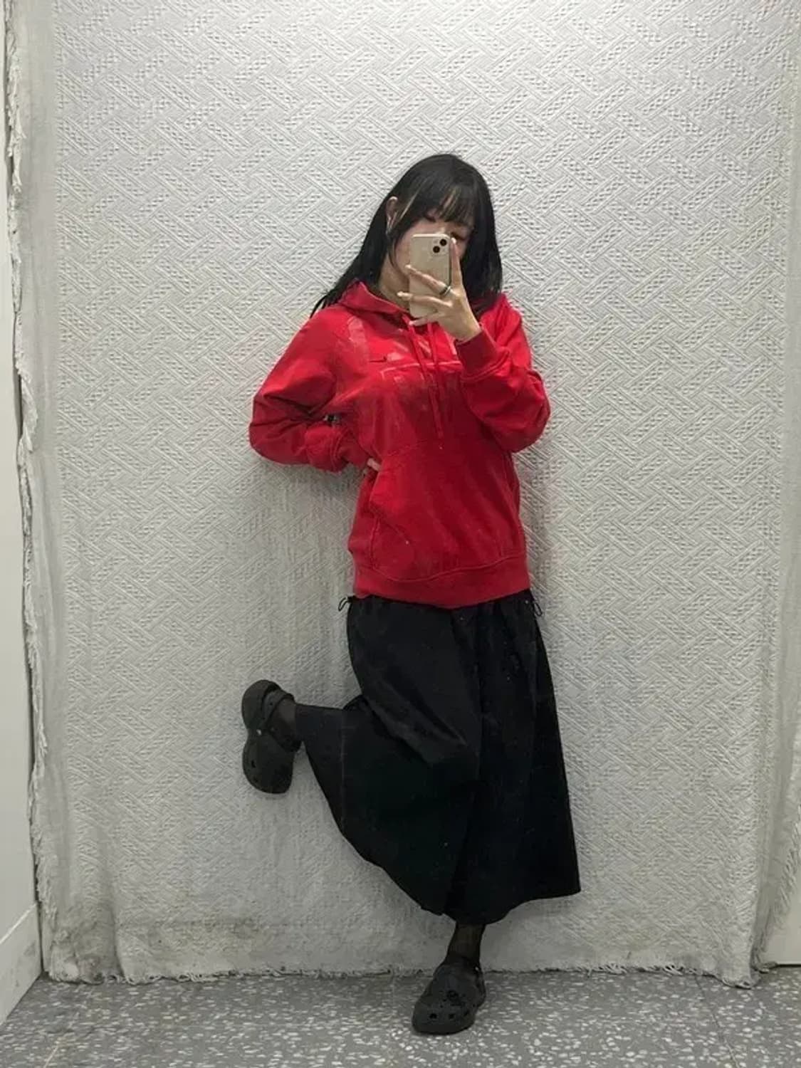 나이키 올드스쿨 레드 프린팅 후드티 100 C06462 상품이미지1