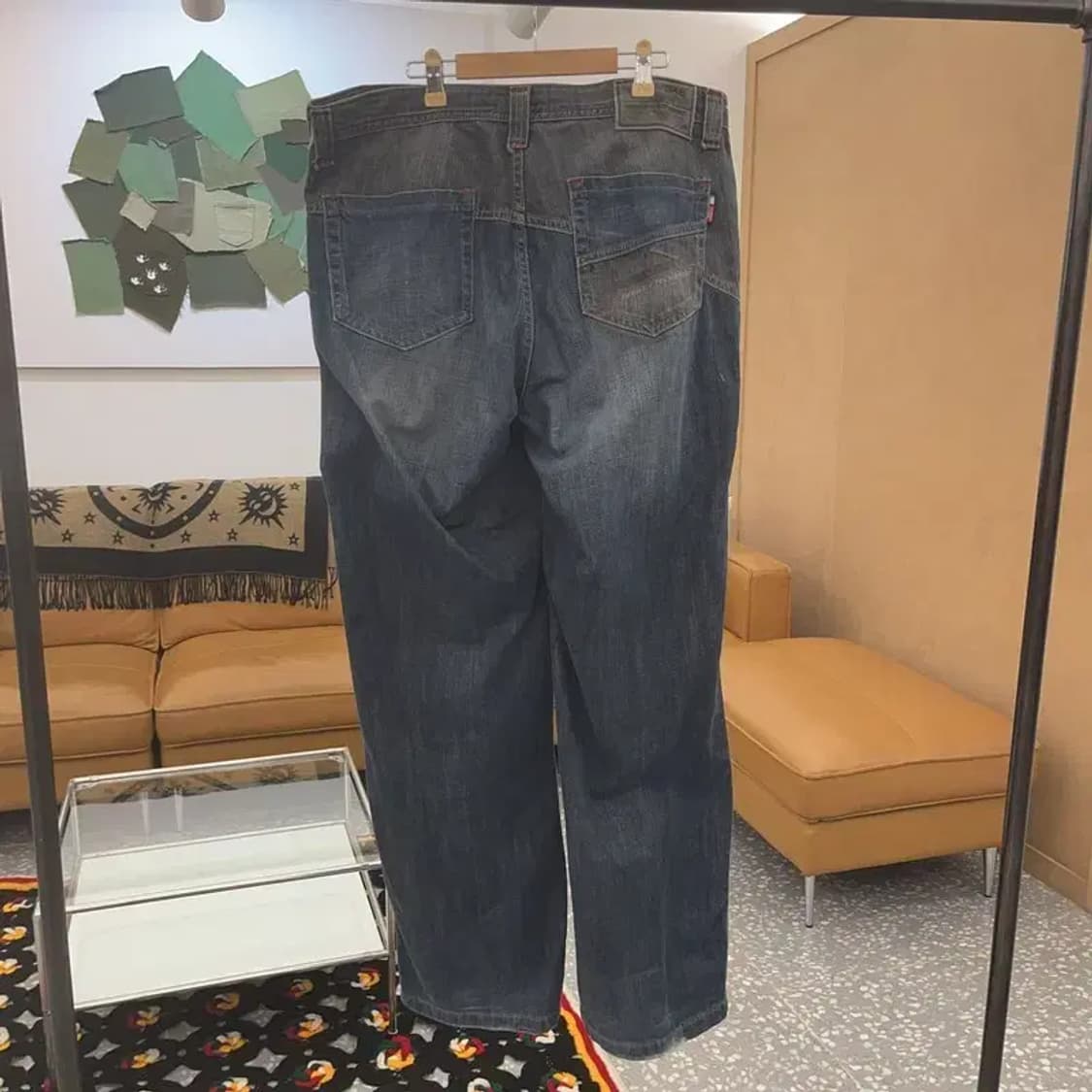 푸부 FUBU 올드스쿨 Y2K 와이드 데님 팬츠 37인치 C06470 상품이미지4