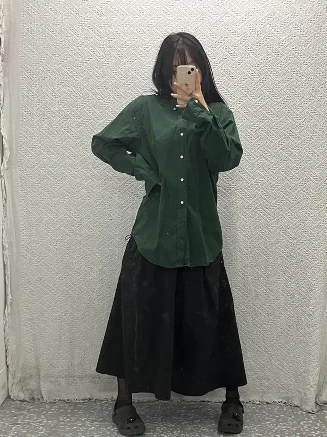 폴로 랄프로렌 올리브 클래식핏 자수로고 오버핏 셔츠 M C06463 상품이미지1