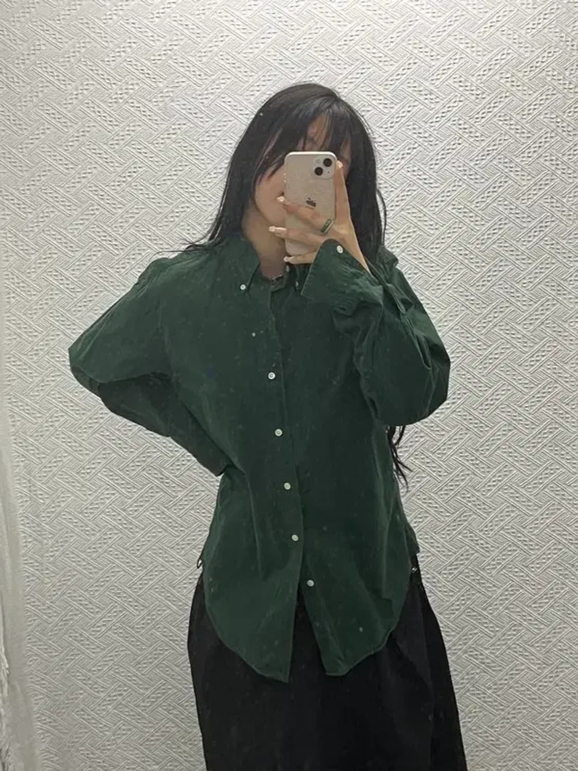 폴로 랄프로렌 올리브 클래식핏 자수로고 오버핏 셔츠 M C06463 상품이미지2