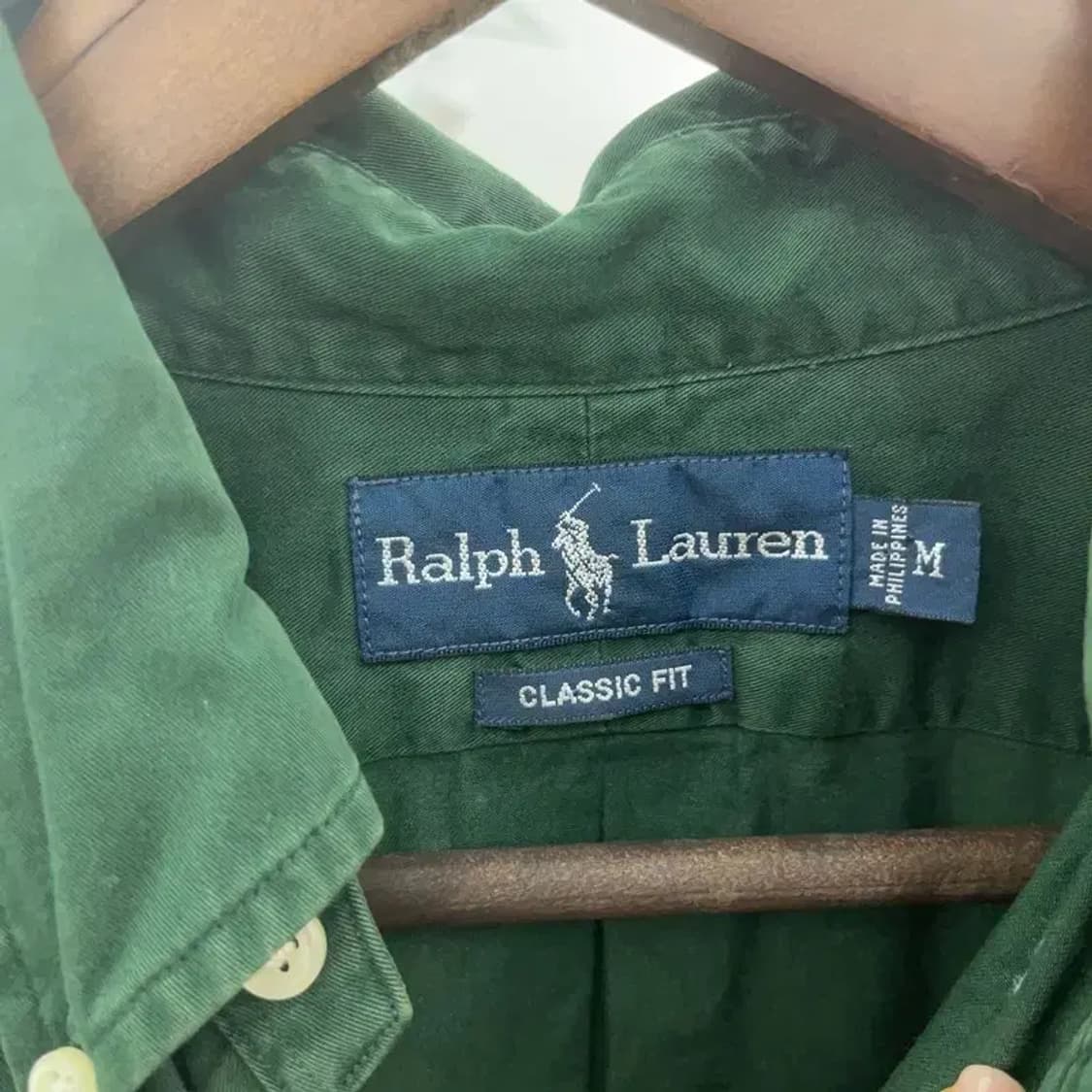 폴로 랄프로렌 올리브 클래식핏 자수로고 오버핏 셔츠 M C06463 상품이미지5