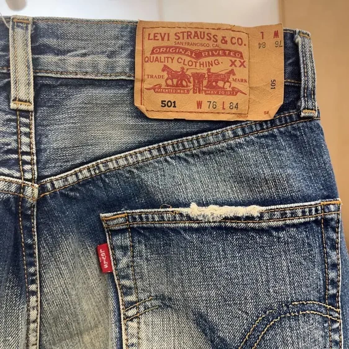 리바이스 501 올드스쿨 빈티지 데님 워싱 팬츠 28인치 C06472 상품이미지5