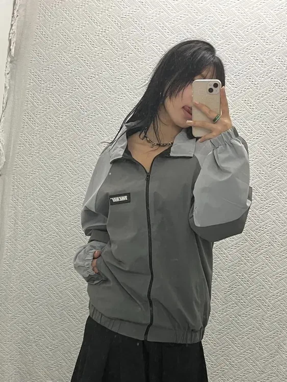 빈티지 올드스쿨  테크웨어 배색 바람막이 점퍼 L C06516 상품이미지2