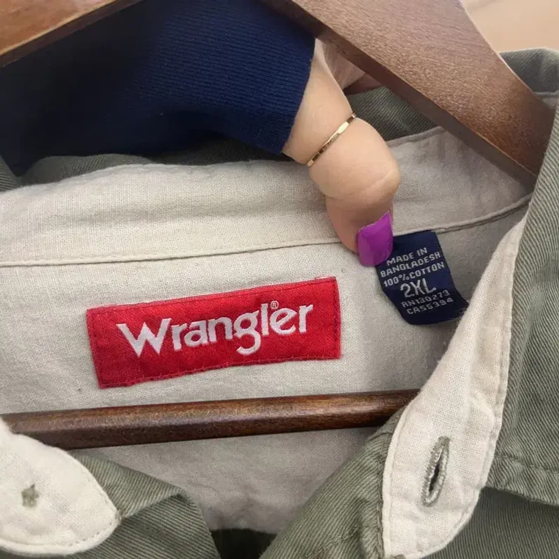 랭글런 사파리 올리브 카키 포켓 워크 셔츠 2XL C06518 상품이미지5