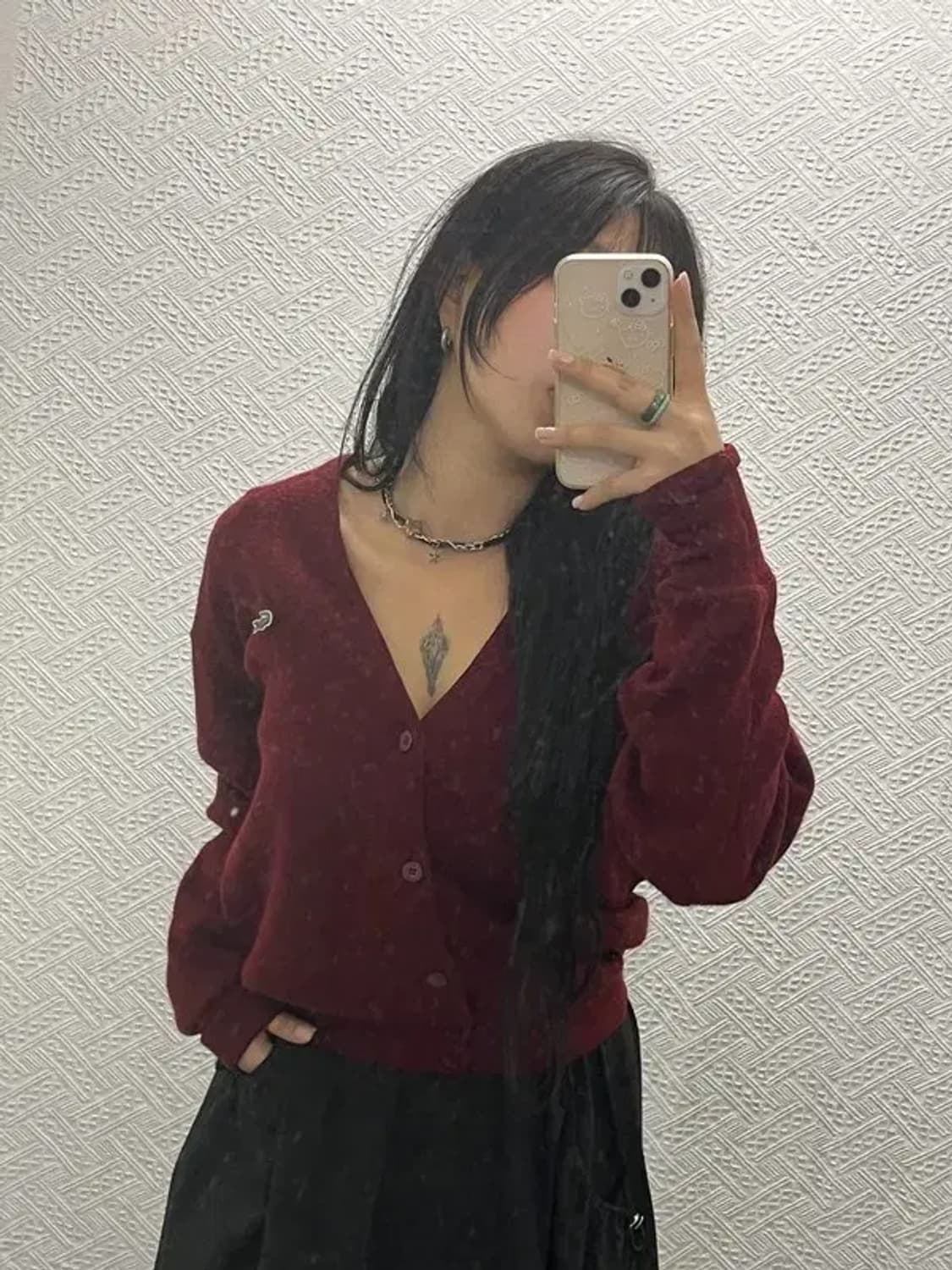 라코스테 베이직 모던룩 버건디레드 울 가디건 105 C06536 상품이미지1