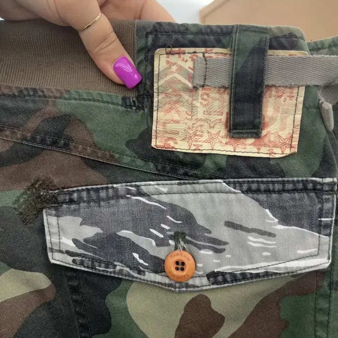 TANKUS 아메카지 카모플라주 밀리터리 스트랩 카고팬츠 L C06543 상품이미지5