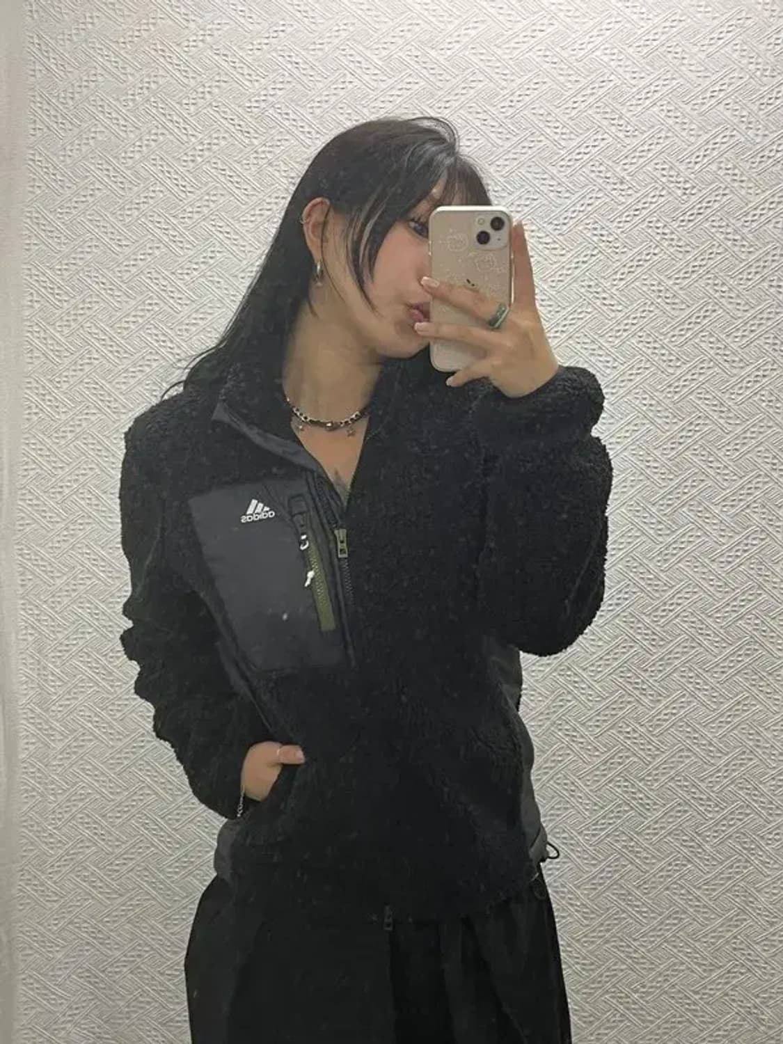 아디다스 카키 포켓 뽀글이 양털 후리스 자켓 M C06525 상품이미지2