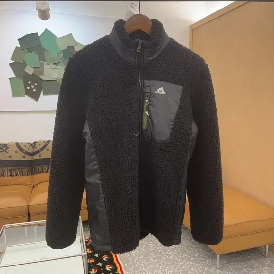 아디다스 카키 포켓 뽀글이 양털 후리스 자켓 M C06525 상품이미지3