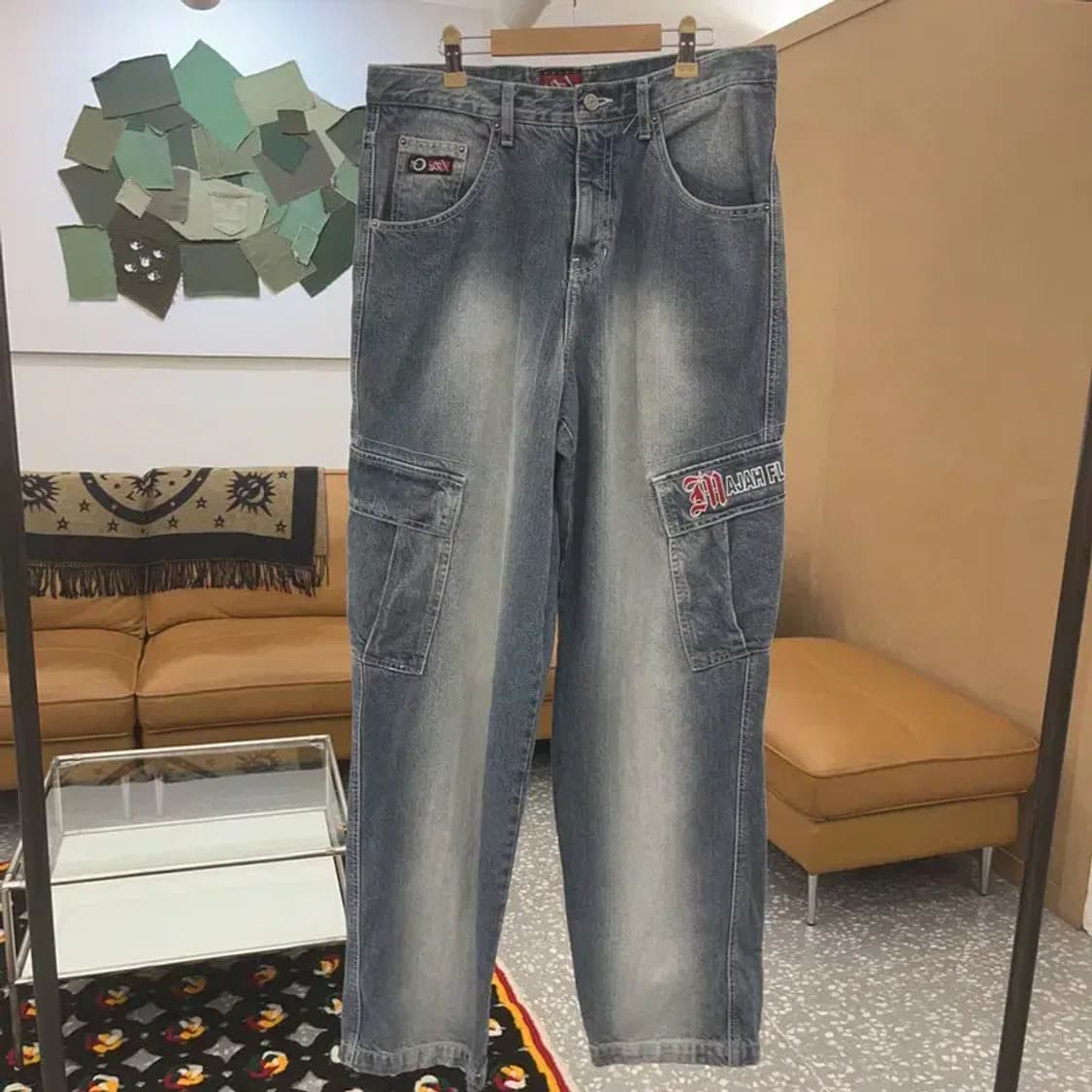 마자플라바 올드스쿨 워크웨어 카고 데님팬츠 30인치 C06541 상품이미지3