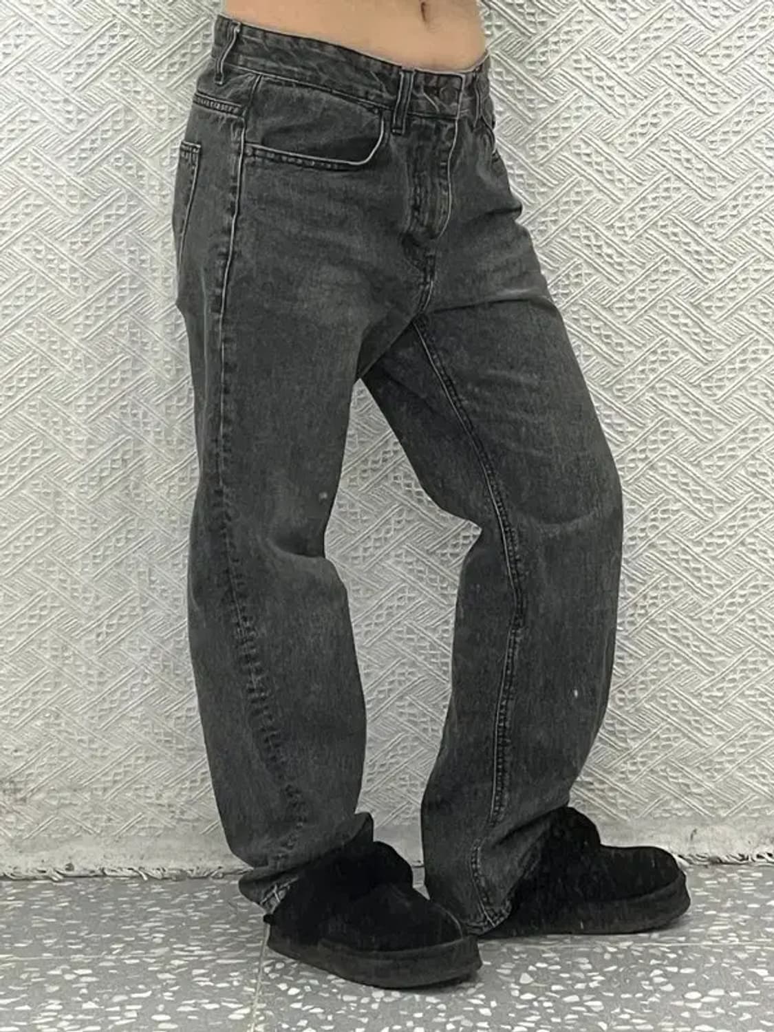 피스워커 베이직 기본템 흑청 와이드 데님팬츠 31인치 C06544 상품이미지1