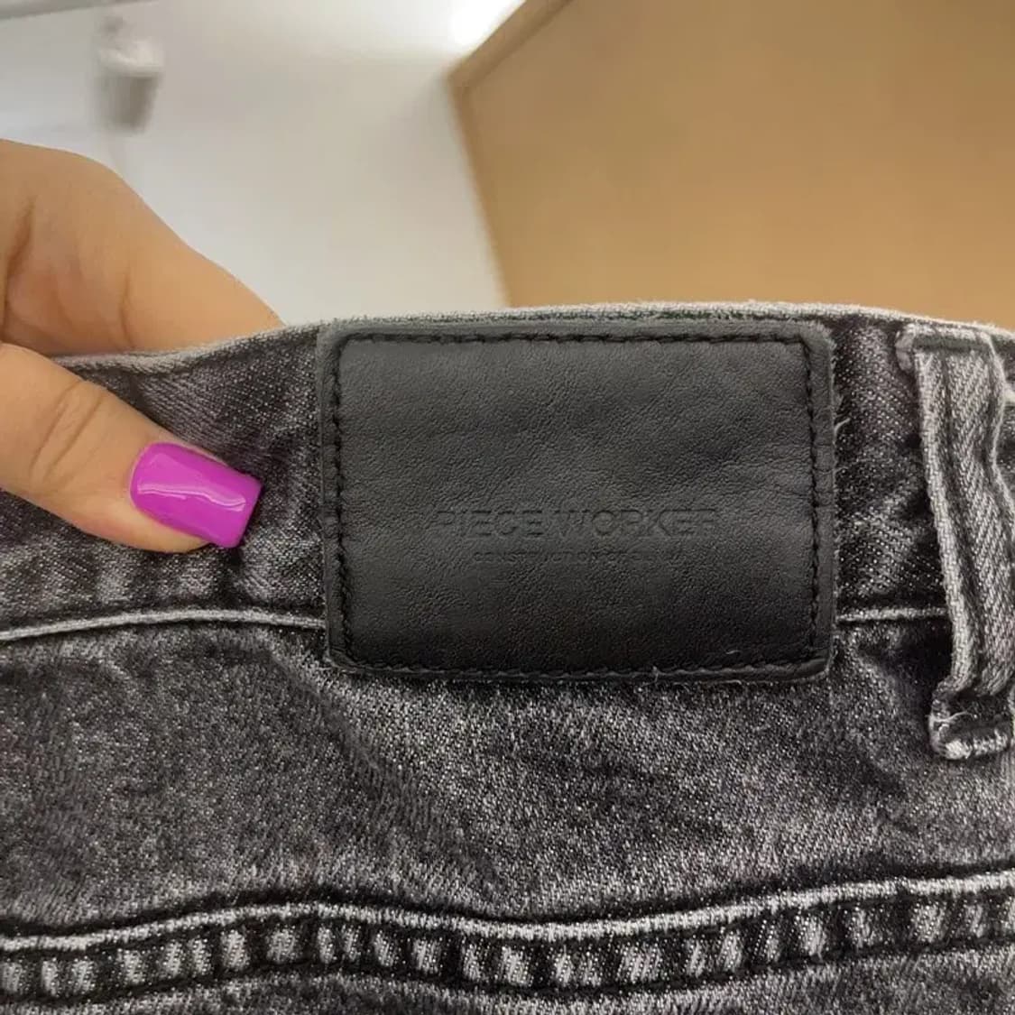 피스워커 베이직 기본템 흑청 와이드 데님팬츠 31인치 C06544 상품이미지4