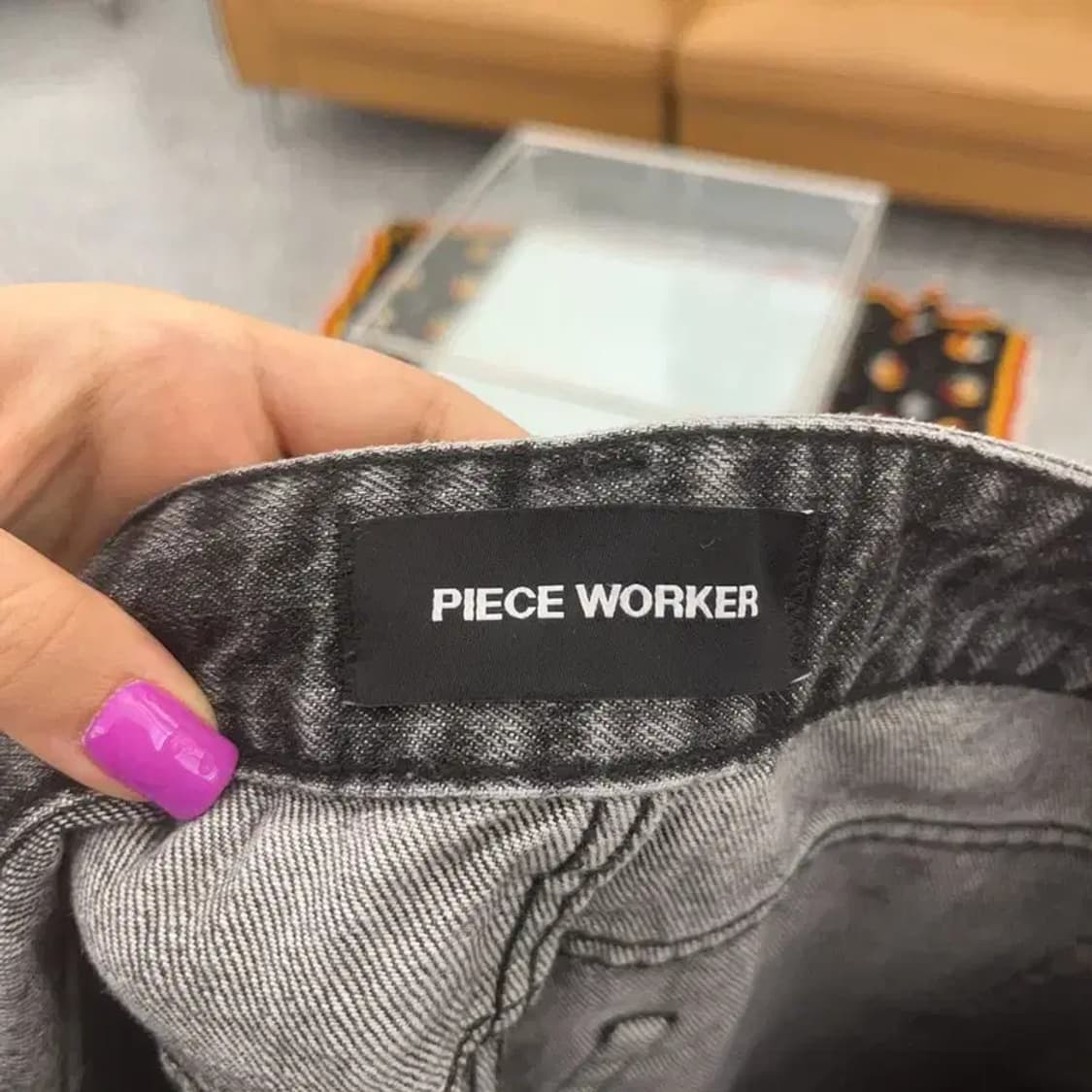 피스워커 베이직 기본템 흑청 와이드 데님팬츠 31인치 C06544 상품이미지5