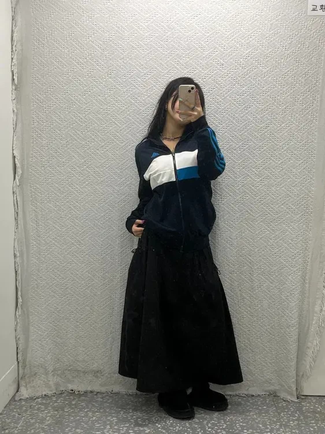 아디다스 스포티 희귀 아노깔 삼각로고 배색 져지 집업 95 C06551 상품이미지2