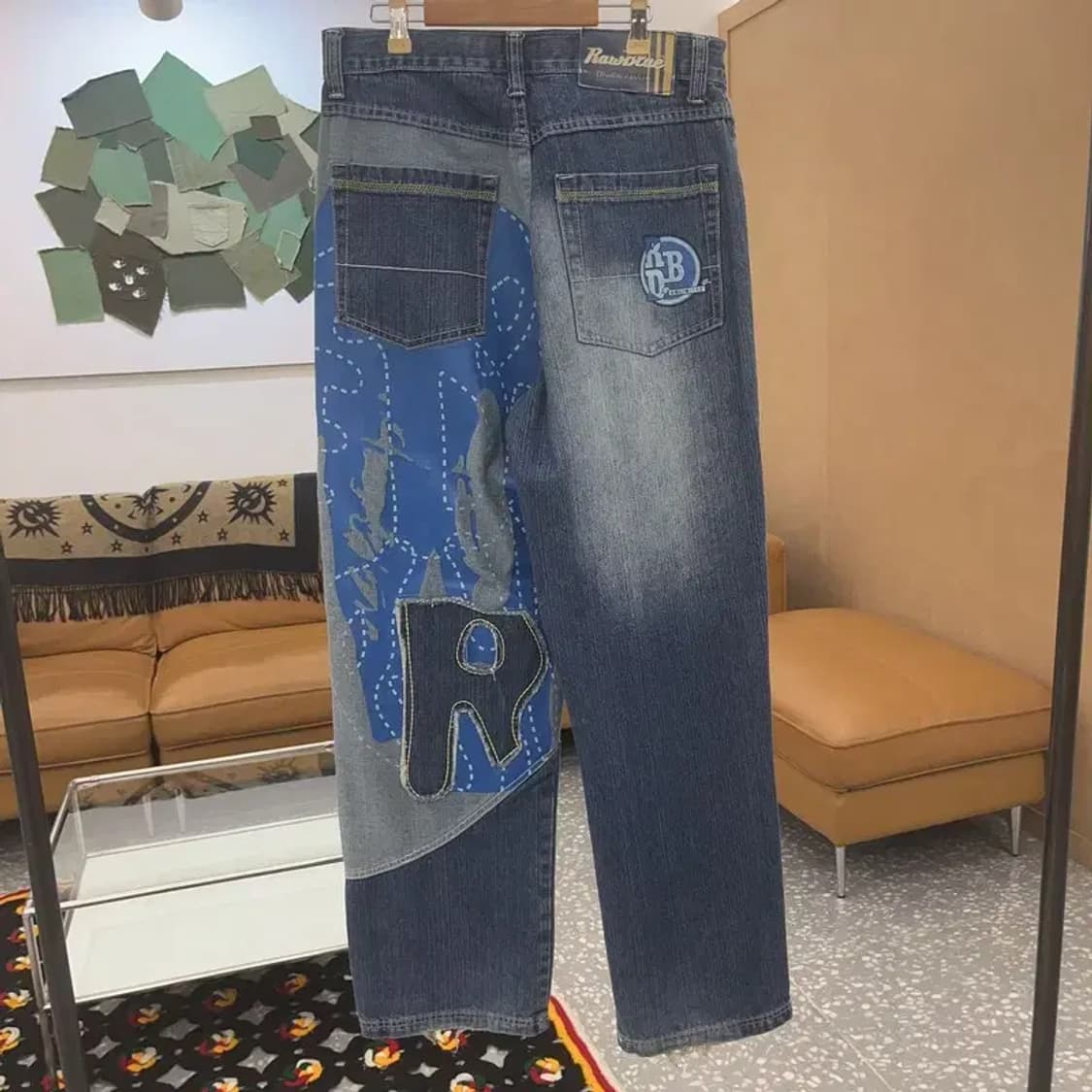 RAW BLUE 빈티지 올드스쿨 스티치 데님 팬츠 32인치 C06539 상품이미지4