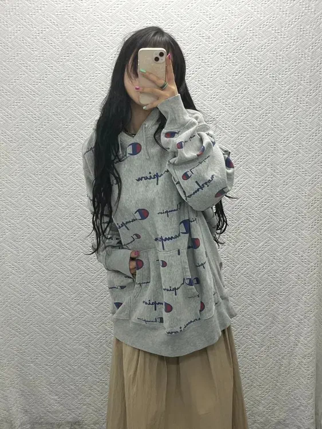 챔피언 올드스쿨 리버스위브 스펠 아웃 기모 후드티 2XL C06570 상품이미지1