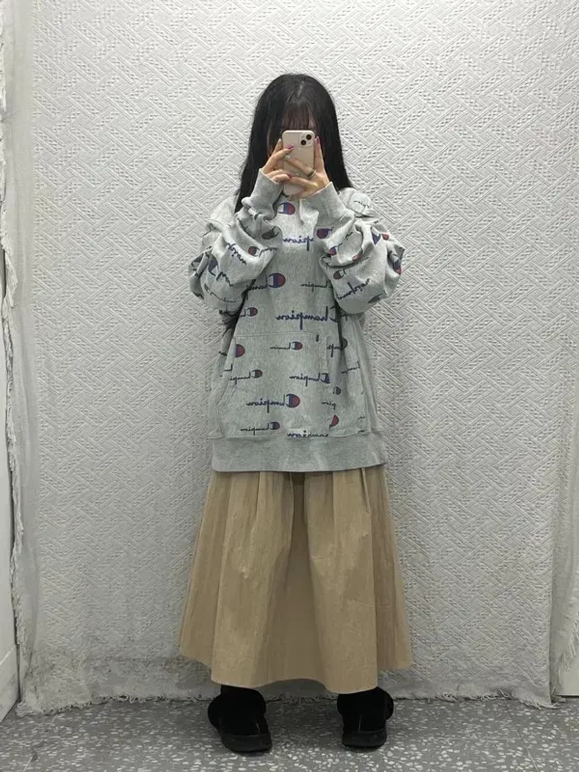 챔피언 올드스쿨 리버스위브 스펠 아웃 기모 후드티 2XL C06570 상품이미지2