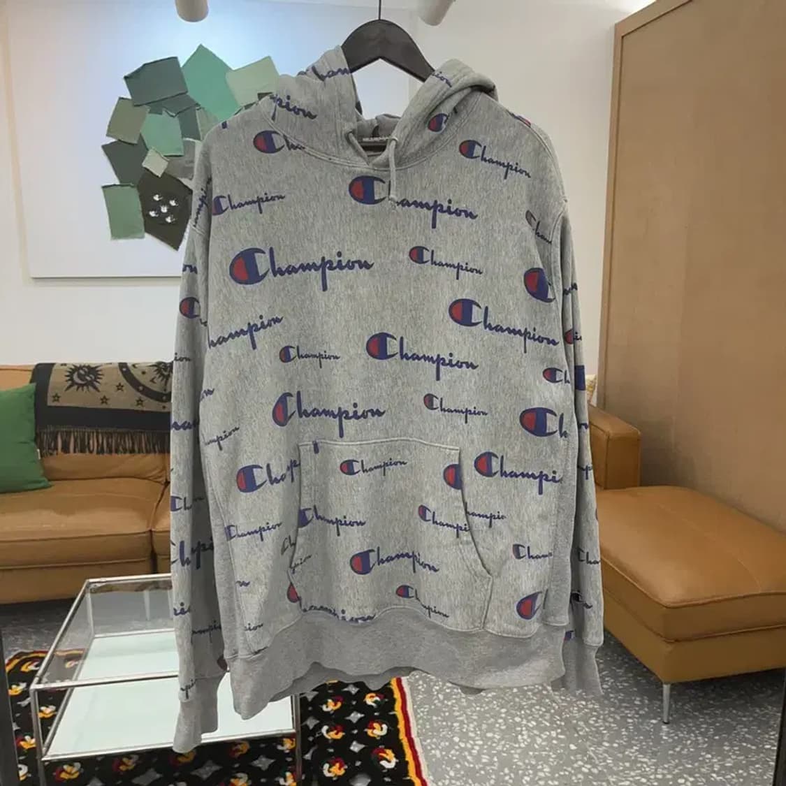 챔피언 올드스쿨 리버스위브 스펠 아웃 기모 후드티 2XL C06570 상품이미지3