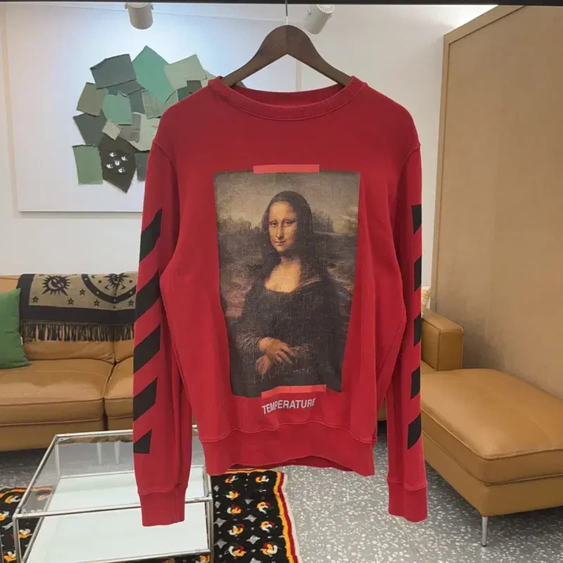 오프화이트 올드스쿨 모나리자 프린팅 맨투맨 XXS C06580 상품이미지3