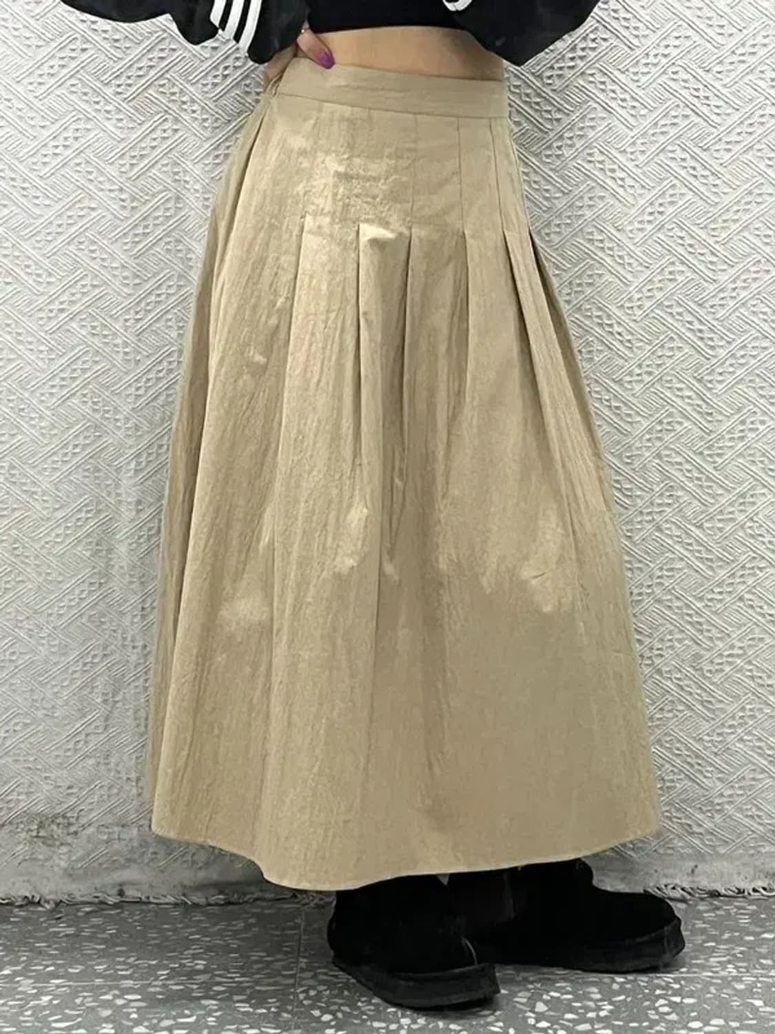 빈티지 베이직 모리걸 플리츠 롱스커트 26인치 C06583 상품이미지1