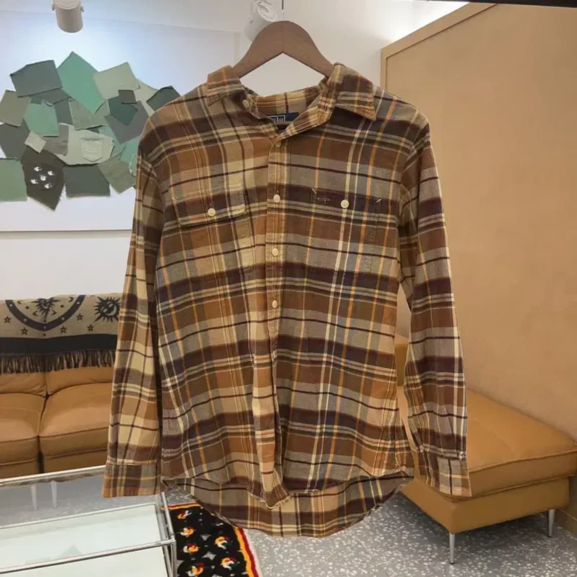 폴로 랄프로렌 올드스쿨 엘보패치 체크 셔츠 L C06597 상품이미지3