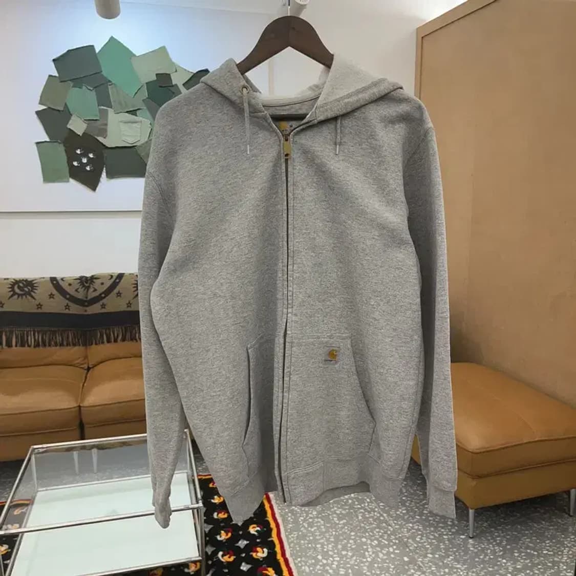 칼하트 베이직 빈티지 오버핏 기모 집업 M C06569 상품이미지3