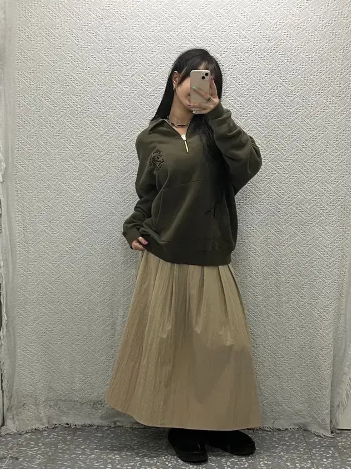 브라운브레스 빈티지 캐주얼 카키 반집업 맨투맨 M C06579 상품이미지2