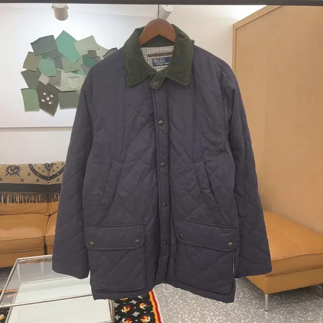 폴로 랄프로렌 코듀로이 카라 플랩 포켈 퀄팅 패딩 자켓 M C06576 상품이미지3