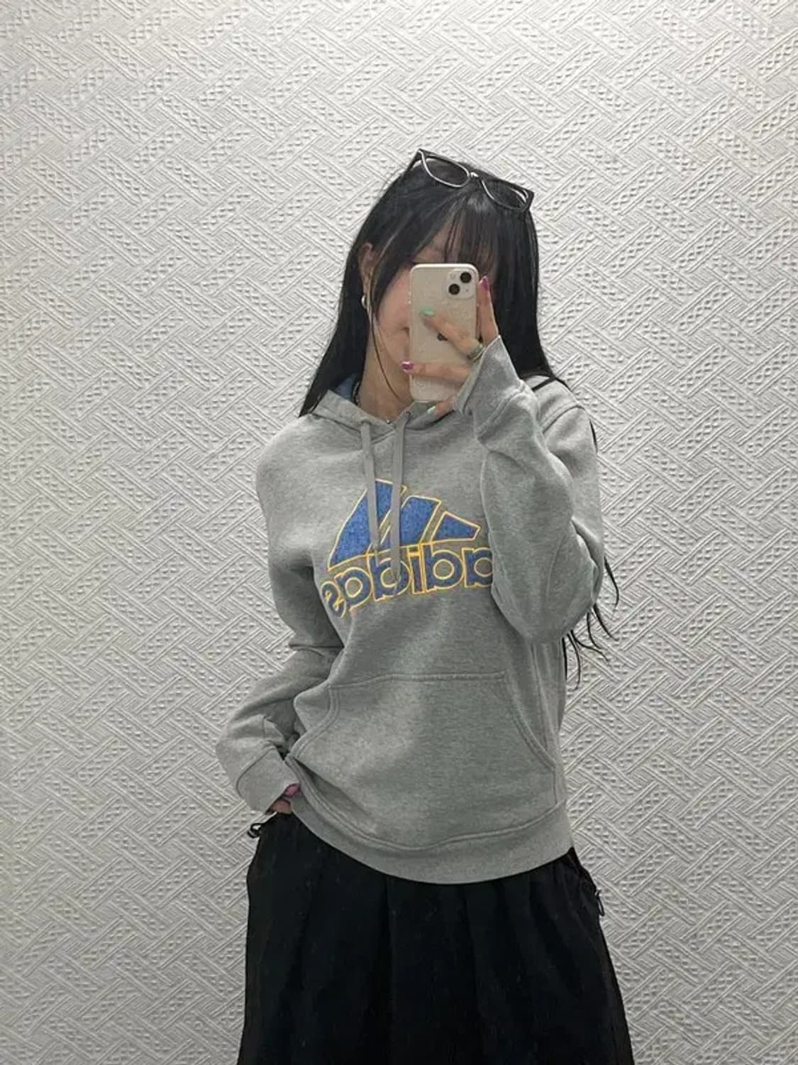 아디다스 빈티지 Y2K 배색 빅로고 후드티 M C06611 상품이미지1