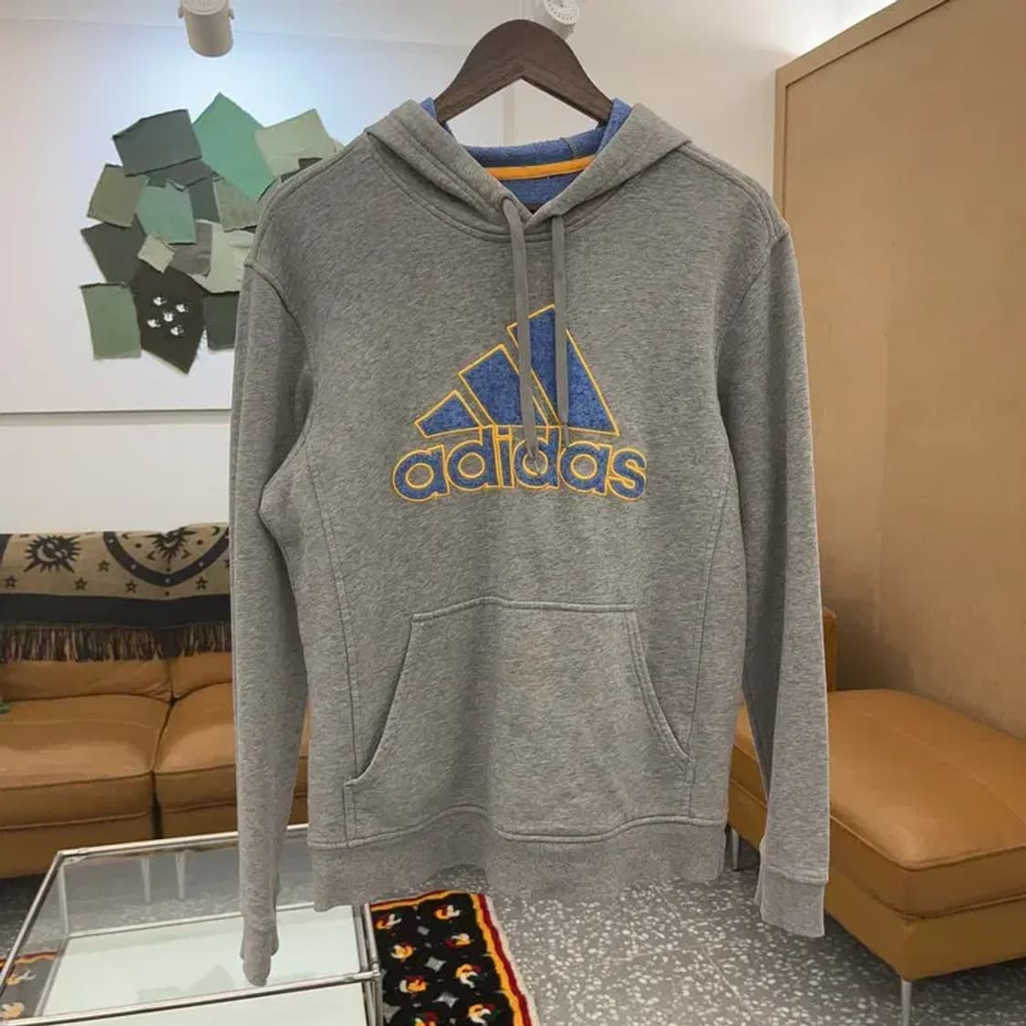 아디다스 빈티지 Y2K 배색 빅로고 후드티 M C06611 상품이미지3