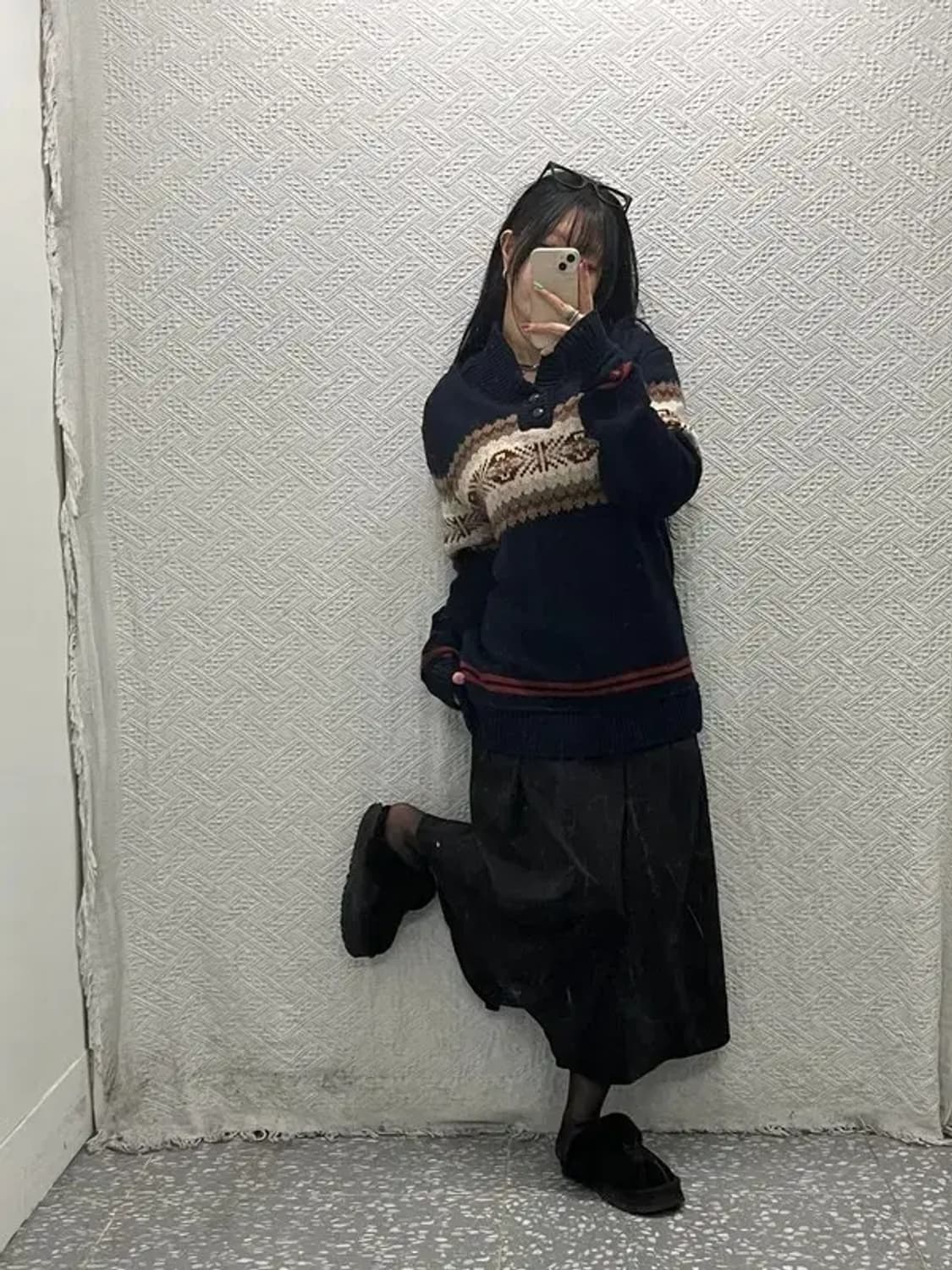 리바이스 노르딕 울 코위찬 홀리데이 숄카라 니트 L C06616 상품이미지2