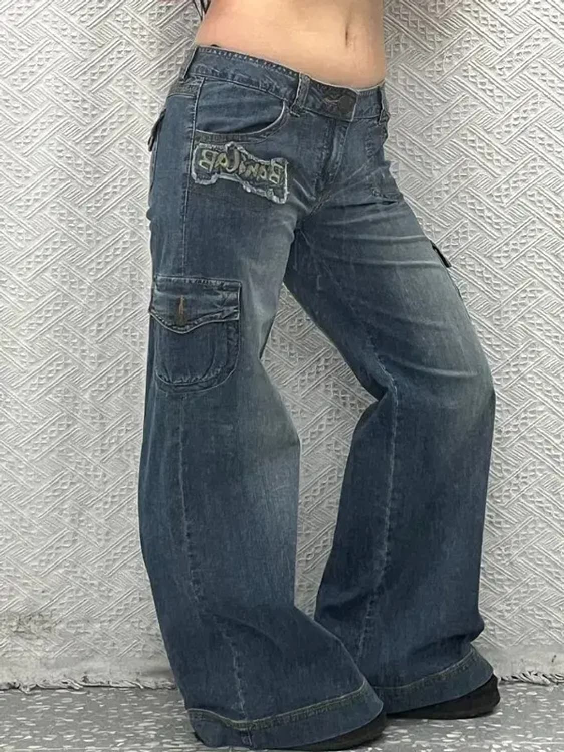 바닐라비 올드스쿨 Y2K 카고팬츠 데님 와이드팬츠 27인치 C06627 상품이미지1