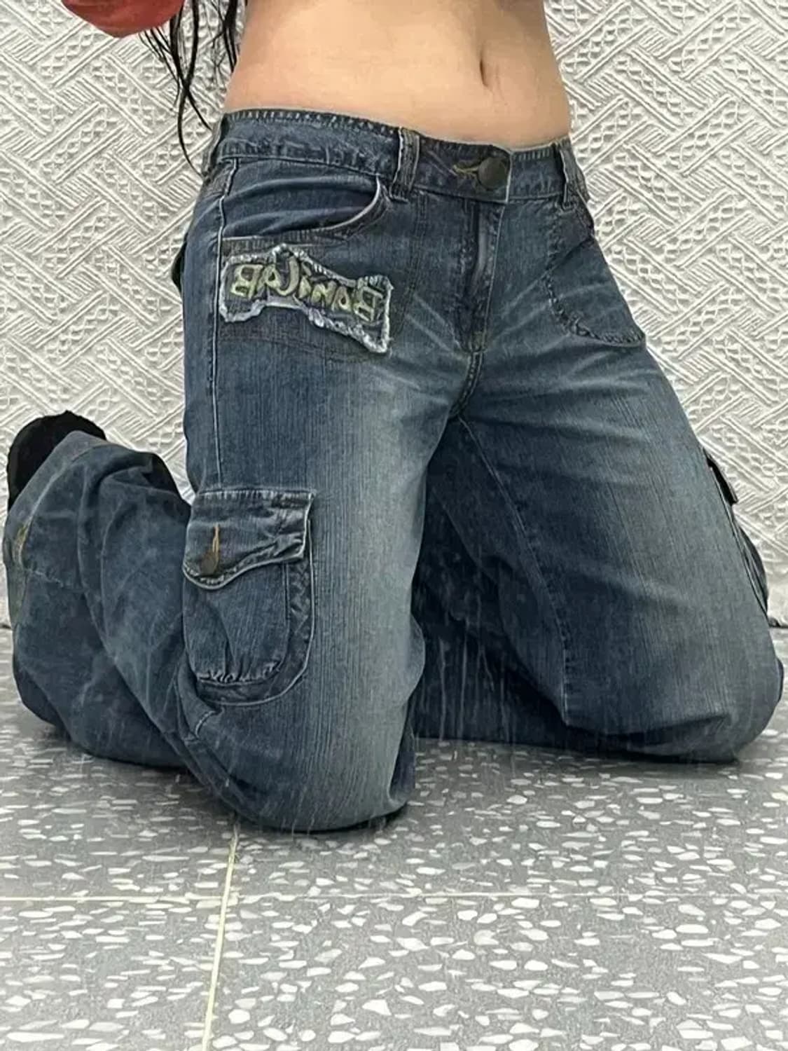 바닐라비 올드스쿨 Y2K 카고팬츠 데님 와이드팬츠 27인치 C06627 상품이미지2