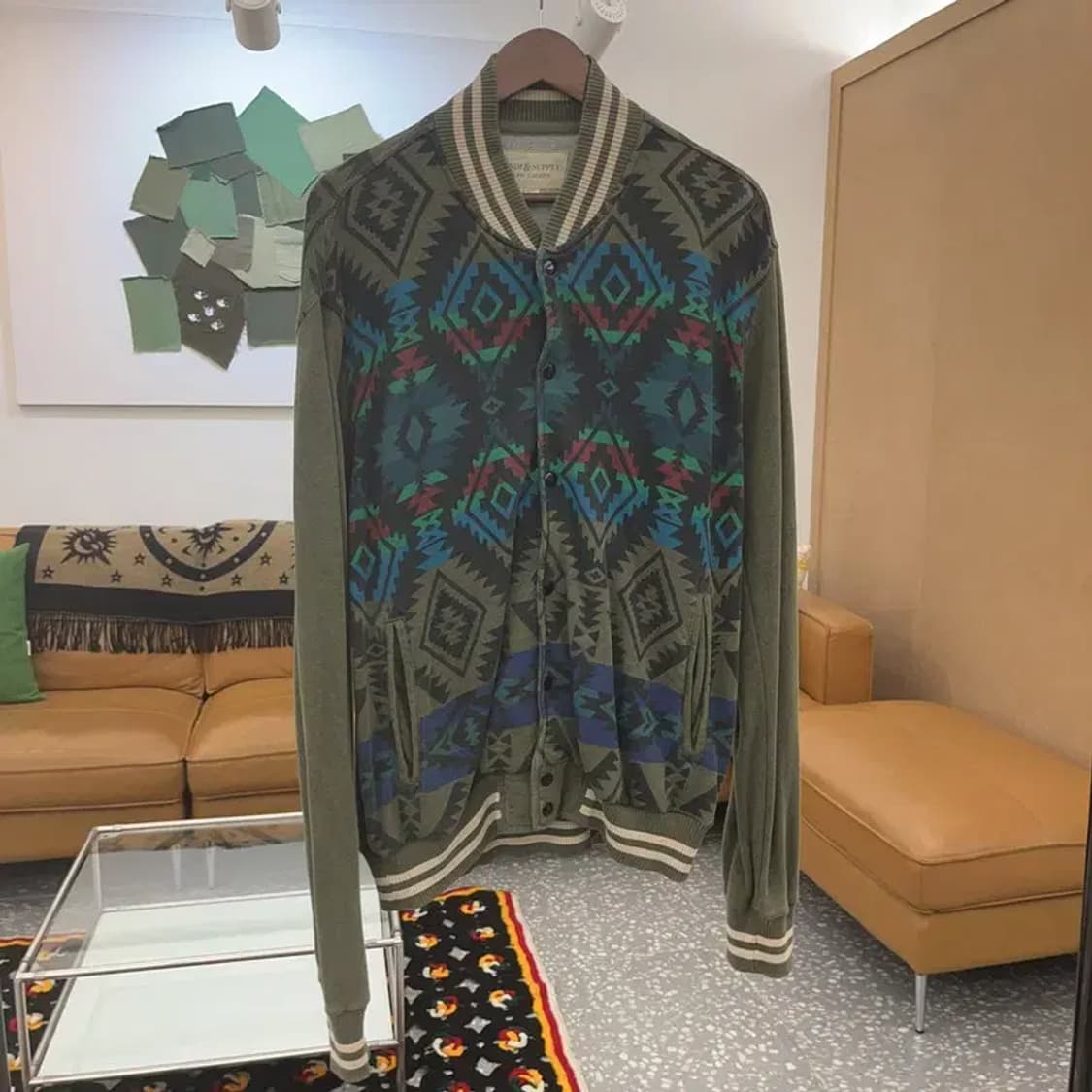 데님앤서플라이 랄프로렌 빈티지 패턴 야구잠바 바시티자켓 XL C06608 상품이미지3