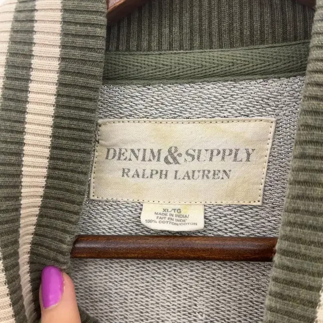 데님앤서플라이 랄프로렌 빈티지 패턴 야구잠바 바시티자켓 XL C06608 상품이미지5